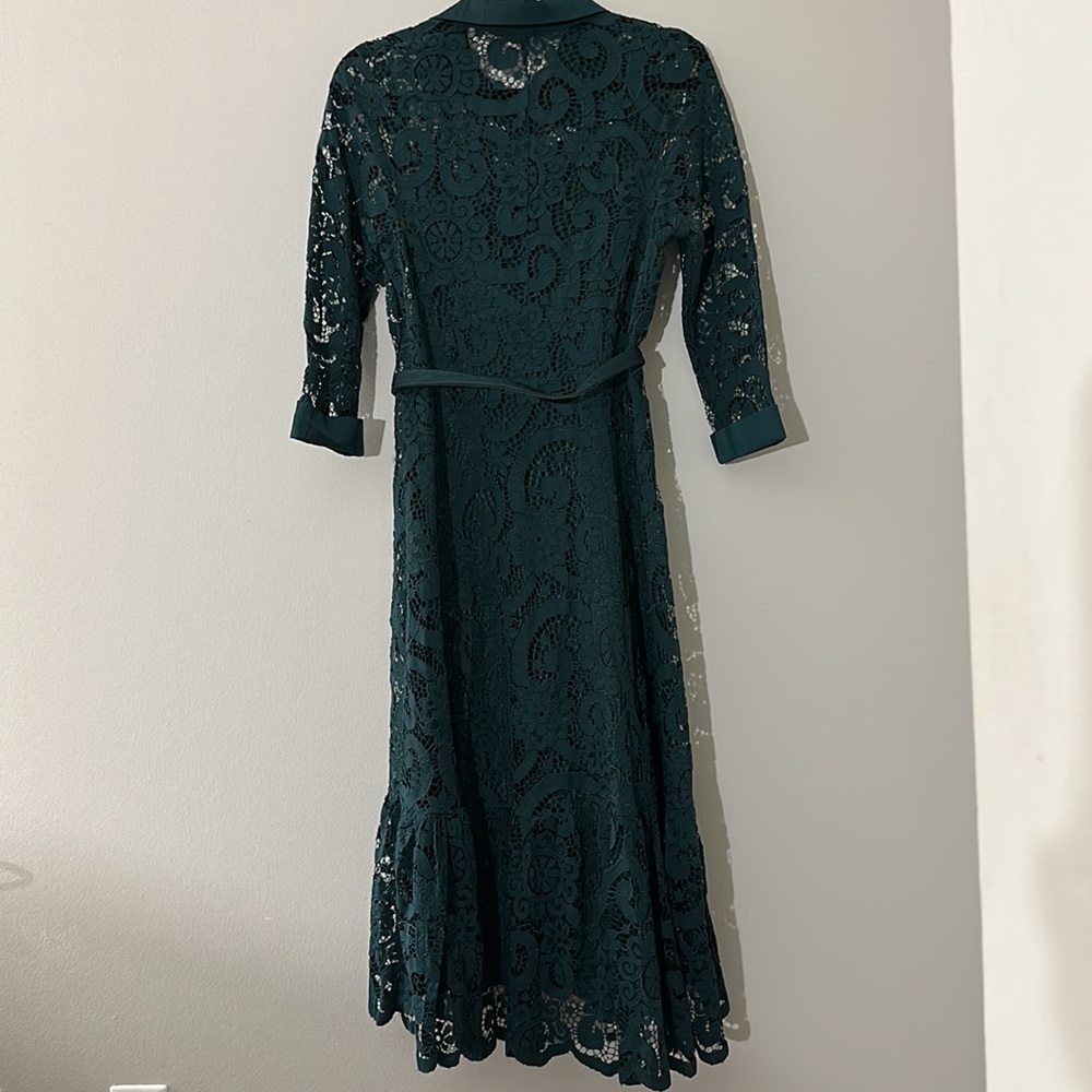 Nanette Lepore Teal Lace Shirt Dress - Picture 12 of 12